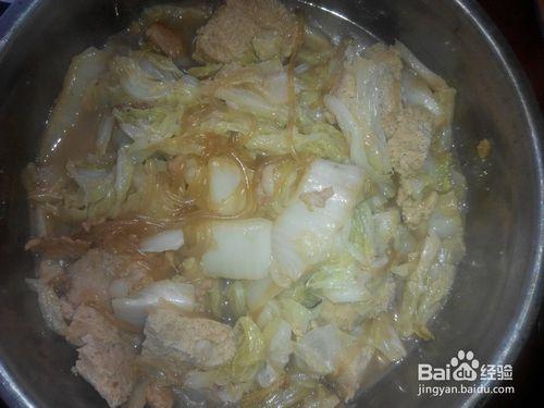 家常菜白菜粉條凍豆腐