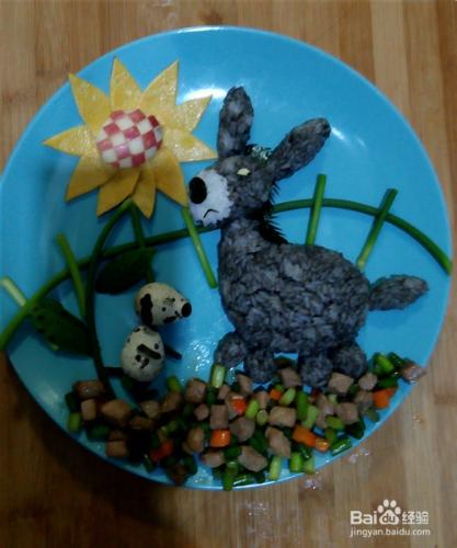 怎樣製作驢子和小狗兒童趣味餐盤畫