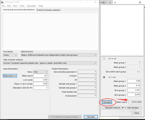 用G*Power計算T檢驗中的Cohen&#39;s D