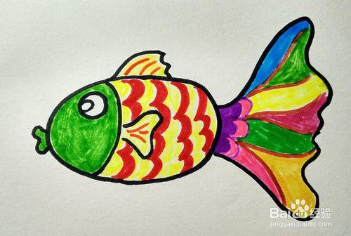 兒童簡筆畫：可愛小金魚的畫法