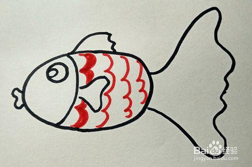 兒童簡筆畫：可愛小金魚的畫法