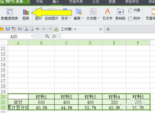 怎麼用WPS表格製作柏拉圖