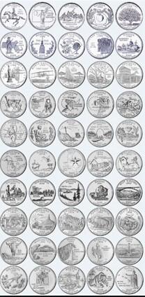 在美國如何快速收集56個25美分的Quarter硬幣