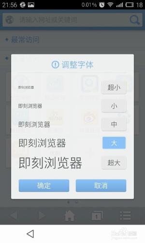 手機即刻瀏覽器如何設置字體？