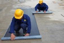 防水卷材溼鋪施工方法