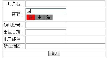 js註冊密碼難易程度驗證