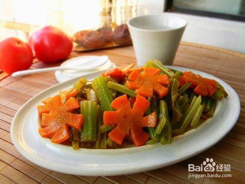 家常素炒——醬香芹菜胡蘿蔔