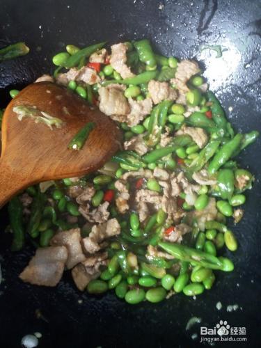 爽口毛豆炒肉片