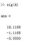 用matlab求矩陣的一些常用的值