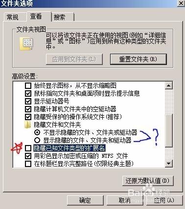 Windows如何顯示隱藏的文件夾、文件和擴展名？