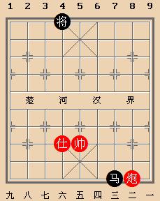 象棋殘局之炮雙士巧勝單馬