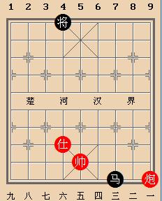 象棋殘局之炮雙士巧勝單馬