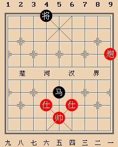 象棋殘局之炮雙士巧勝單馬