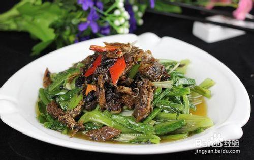 美食家常菜譜豆豉鯪魚油麥菜的做法