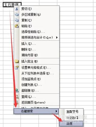 為EXCEL添加右鍵搜索引擎