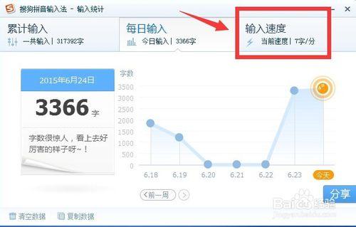 搜狗輸入法輸入統計