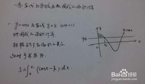 如何求直線與餘弦函數圍成的面積