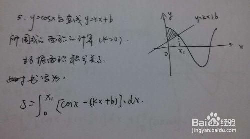 如何求直線與餘弦函數圍成的面積
