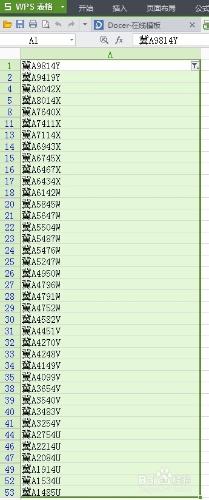 利用WPS表格快速篩選自己喜歡的車牌號