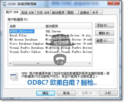 ODBC 數據源管理器掃盲手冊