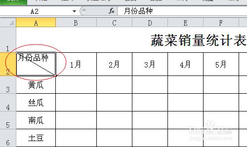 excel表格中如何製作斜線表頭