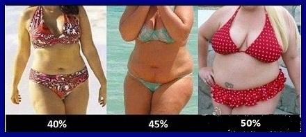 真人演示——人體脂肪含量對比圖