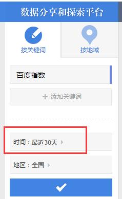 如何查看百度指數的關鍵詞30天內的數據