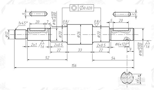 機械製圖中 cad軸類零件畫法