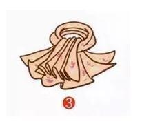 方巾絲巾的單扣褶結系法（風琴摺疊法）