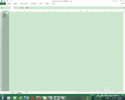 使用excel 2013 英文版 創建一個下拉列表