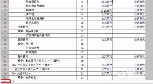 13年小企業準則利潤表稅費明細公式怎麼編寫