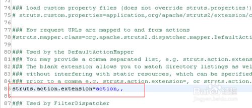 Struts2請求參數擴展名的配置