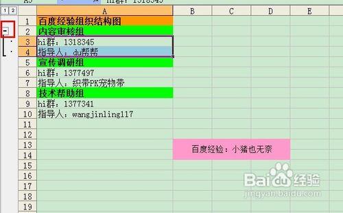 Excel組和分級顯示技巧