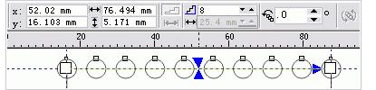 coreldrawX4製作郵票齒狀效果