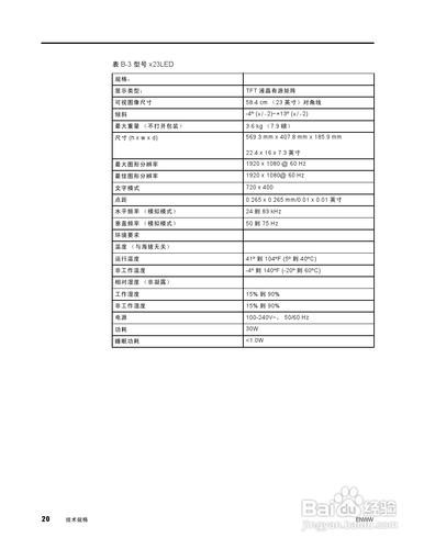 【說明書】惠普X23LED液晶示器（二）