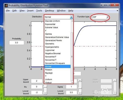 各種概率分佈的交互式觀察界面-matlab