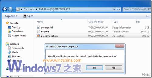 給Win7下的Windows Virtual PC虛擬機瘦身