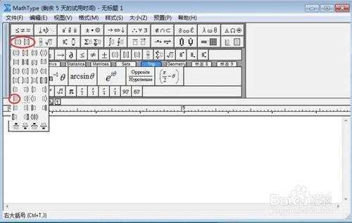 如何使用Math Type編輯大括號？