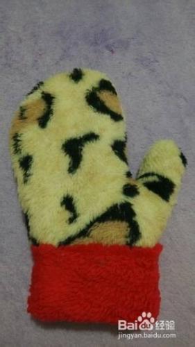 可愛豹紋棉手套製作過程