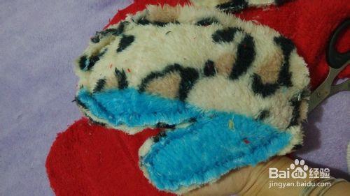 可愛豹紋棉手套製作過程