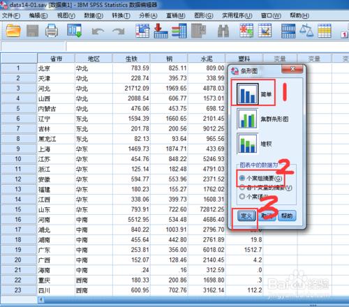 SPSS繪製條形圖方法步驟