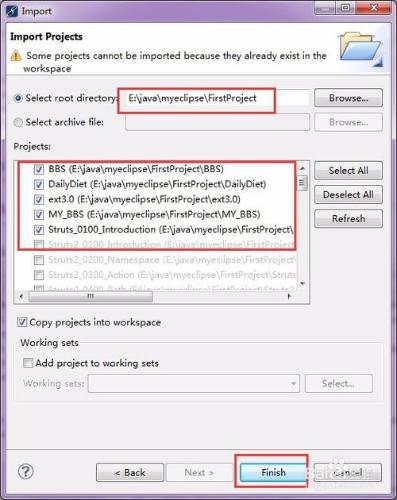 怎麼在myeclipse中導入已經寫好的項目