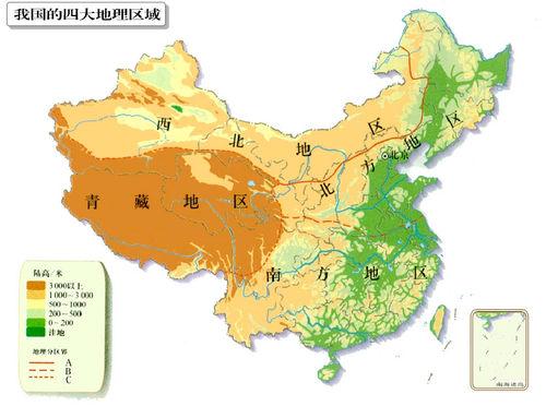 我國四大區域的地理分界線是怎樣劃分的