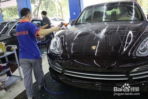 汽車鍍晶保時捷卡宴汽車鍍晶