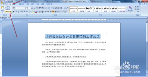 word2007格式刷的使用及技巧