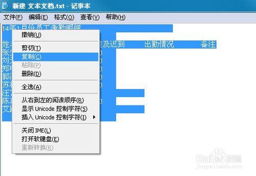 巧用記事本把Excel文檔內容拷貝到Word中