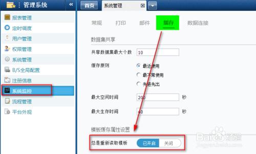 web圖形報表軟件中如何設置模板結果緩存與共享