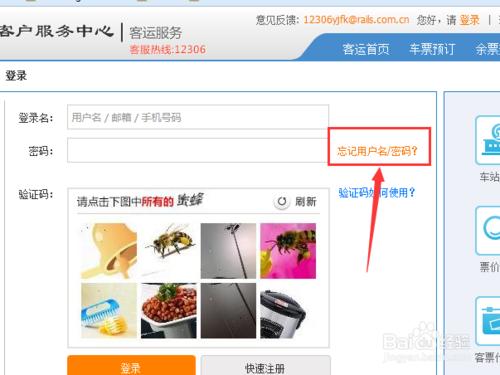 12306網上訂票的登錄密碼忘記怎麼辦