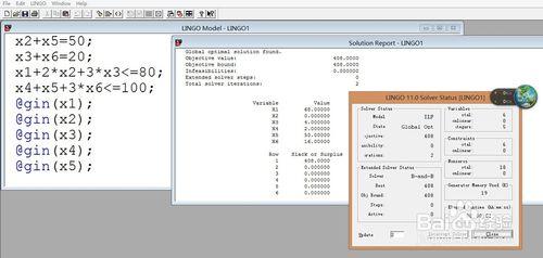 怎麼用lingo優化解線性方程組