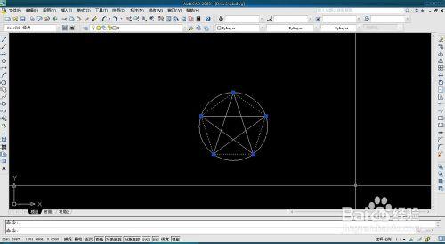 AutoCAD怎麼用圓、線和正多邊形工具畫五角星